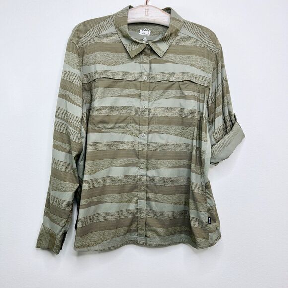 REI Womens Sahara Hiking Button Up Long Sleeve Shirt XL Fishing Outdoor Pockets - Picture 5 of 7